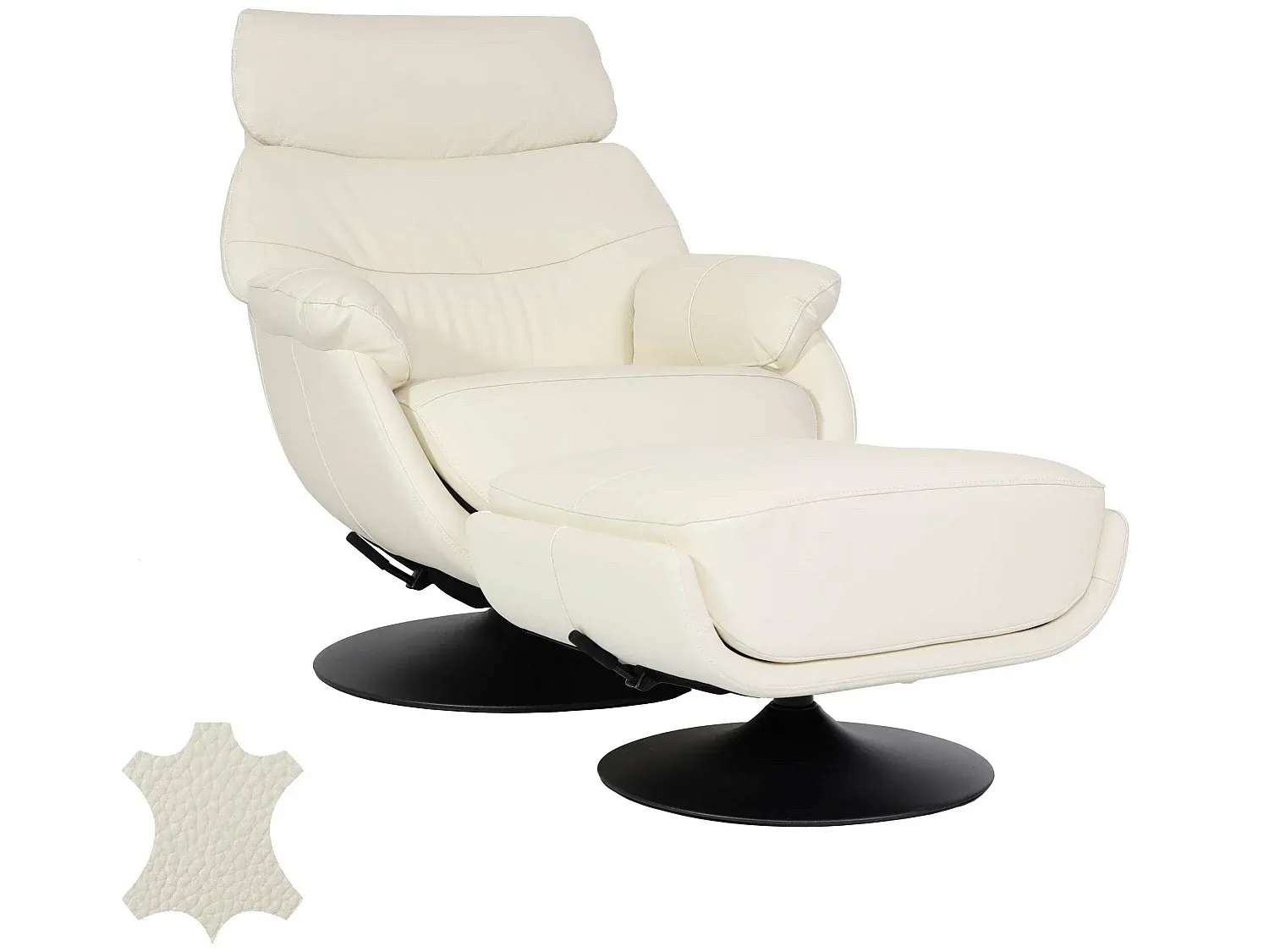 Bequemer Liegesessel mit Fußstütze, Cremeweiß-Velessaliving
