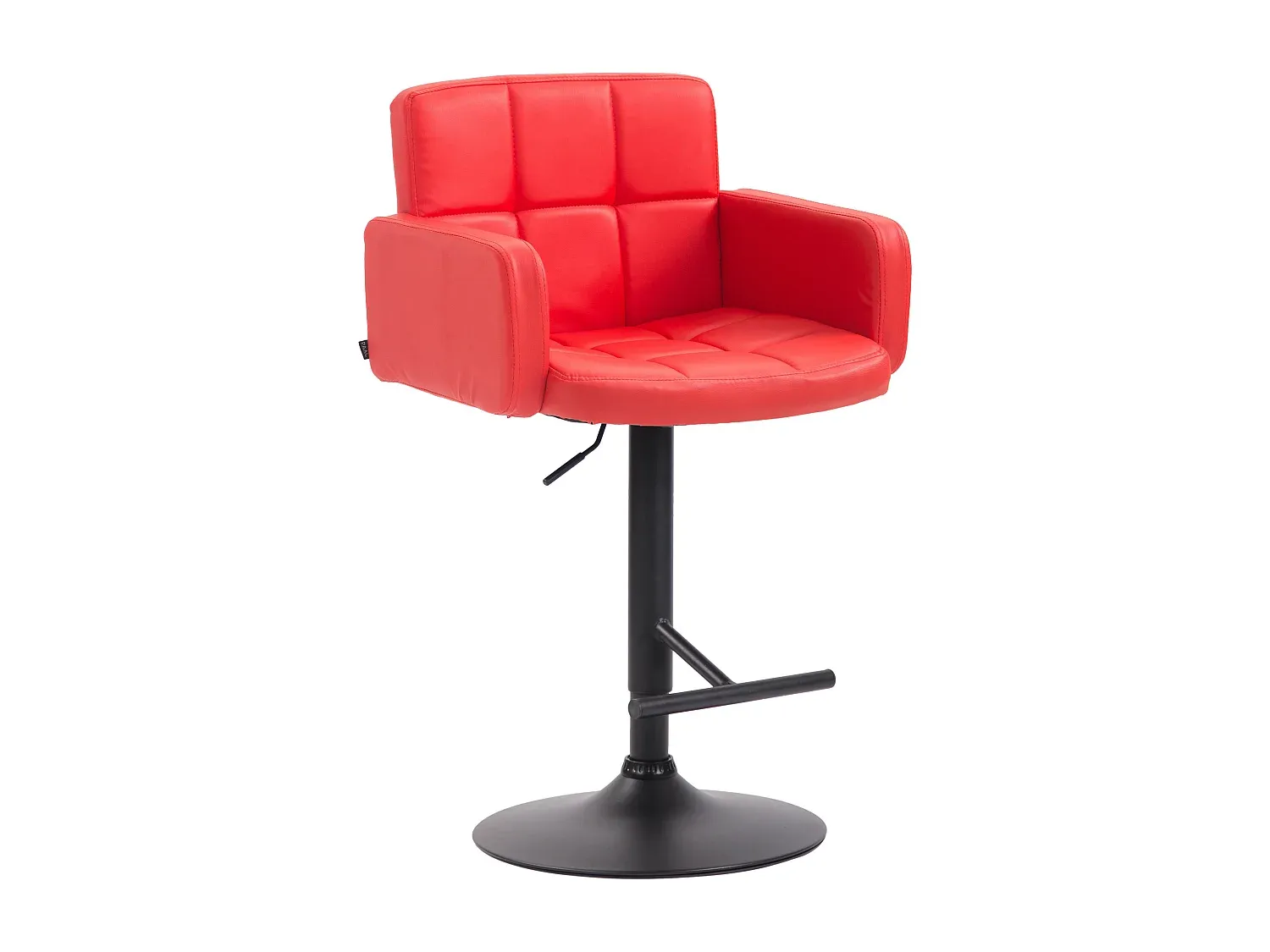 Moderner Barhocker aus Kunstleder in Schwarz und Rot-Velessaliving