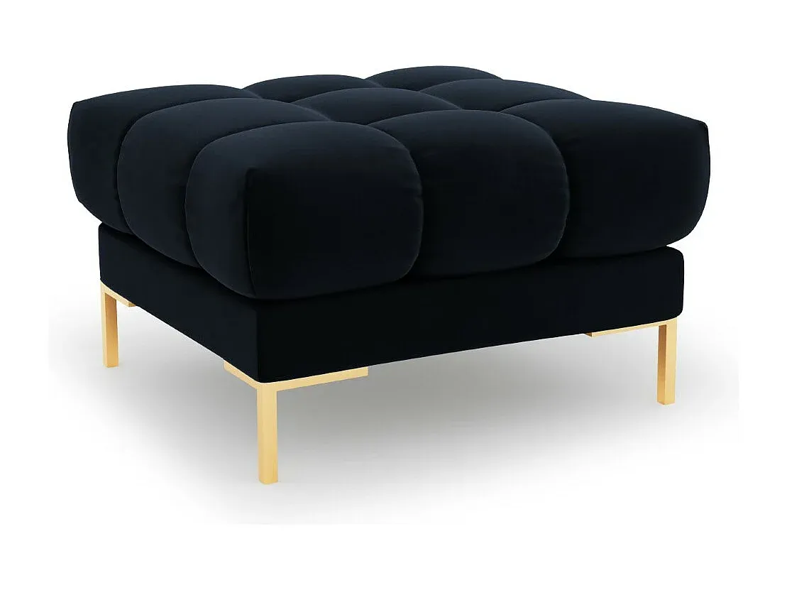 Runder Samt-Pouf in Dunkelblau-Velessaliving