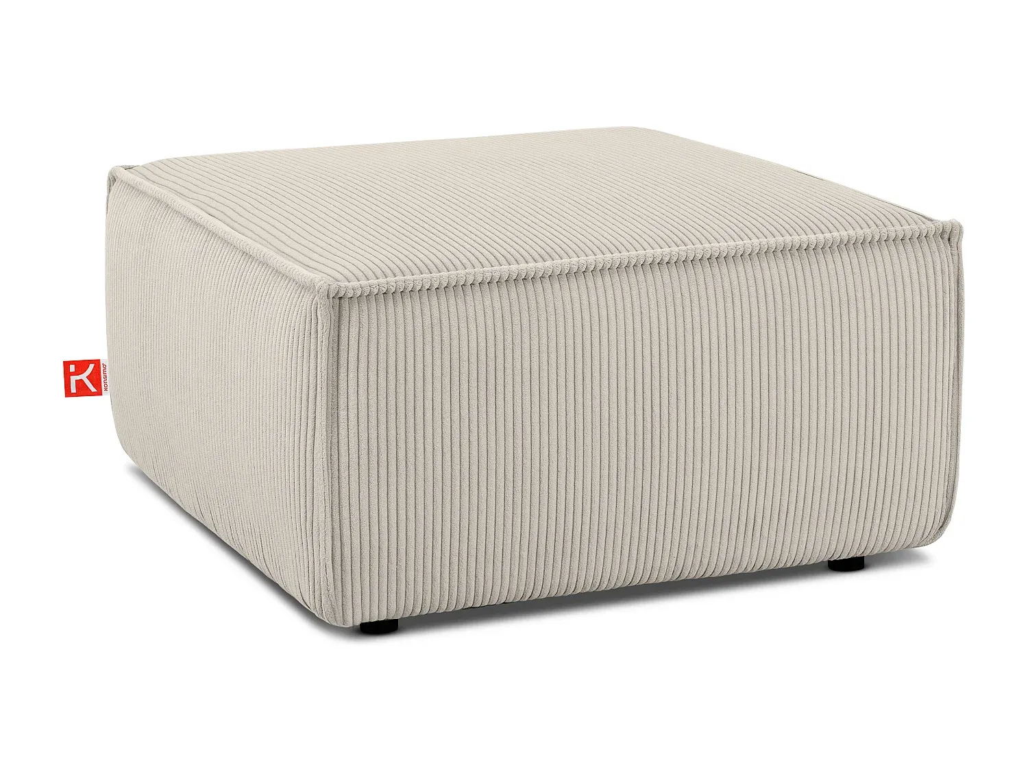 Bequemer Hocker mit Federkern in Creme-Velessaliving