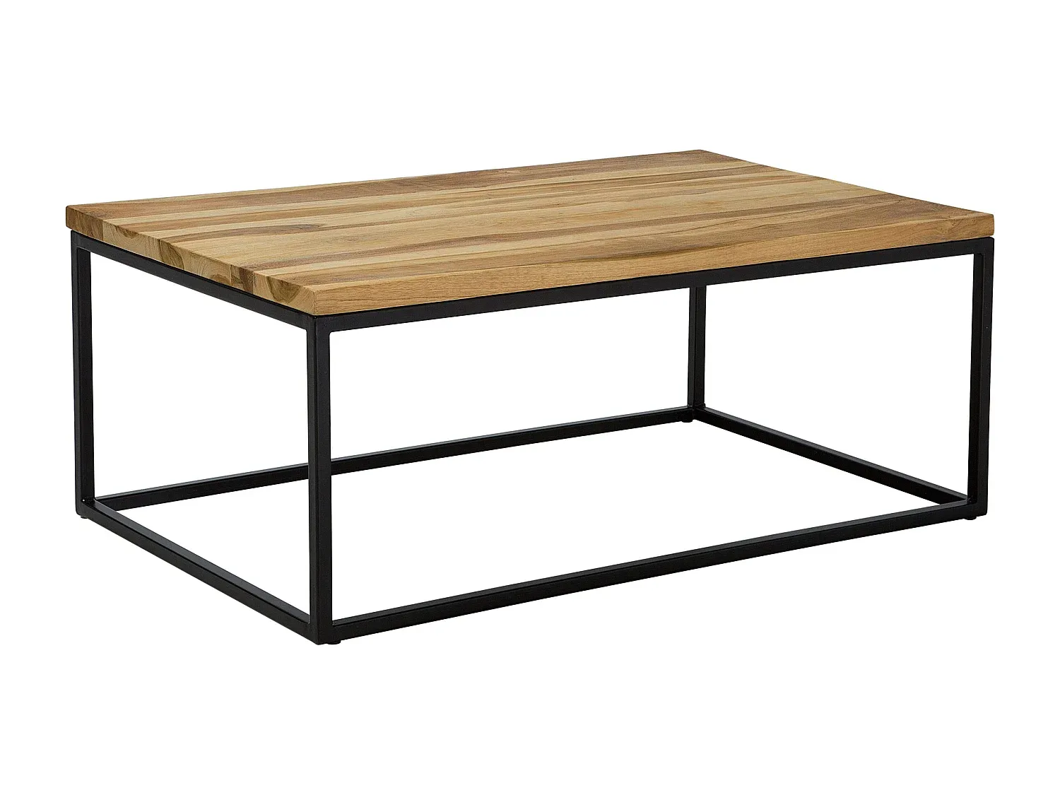 Rechteckiger Teakholz-Couchtisch, hellbraun, 60 x 100 cm-Velessaliving