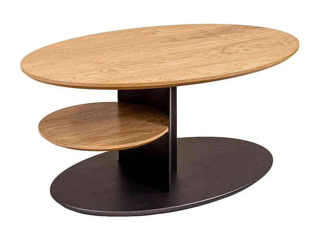 Höhenverstellbarer Couchtisch in Eichefarbe und Anthrazit-Velessaliving