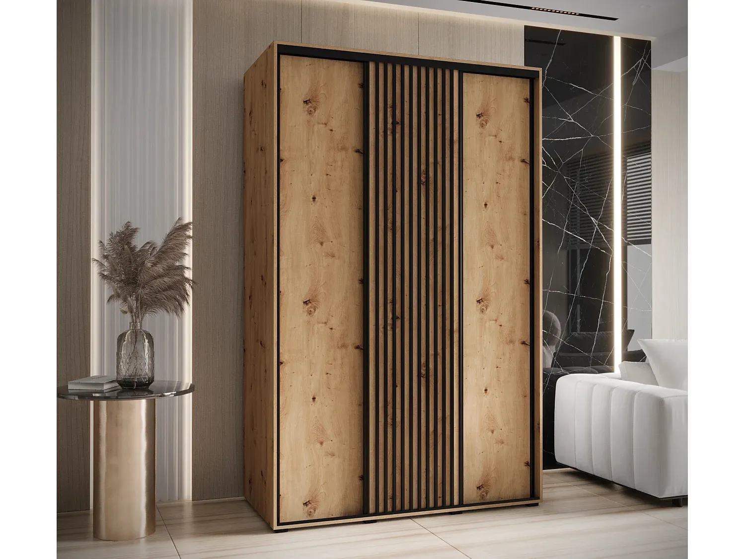 Drehtürenschrank mit Dreifachtüren-Velessaliving