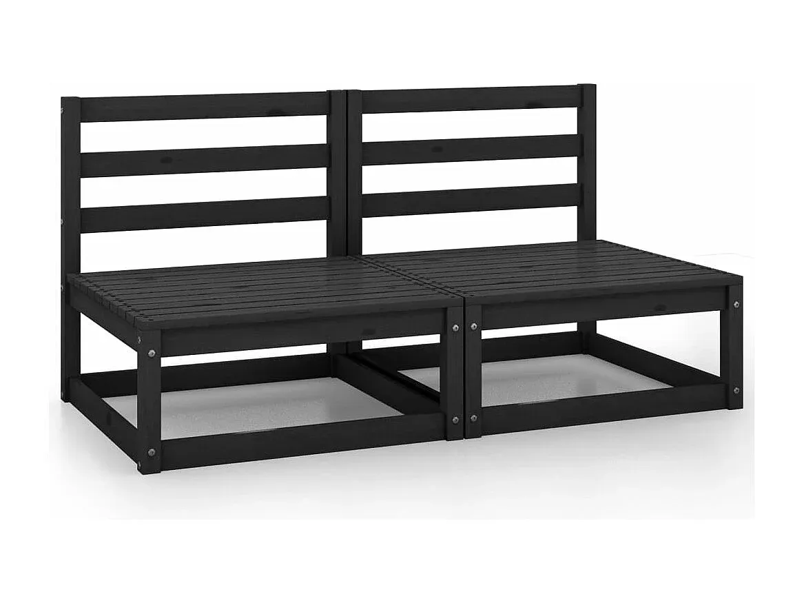 2-Sitzer Gartensofa aus Kiefernholz in Schwarz-Velessaliving