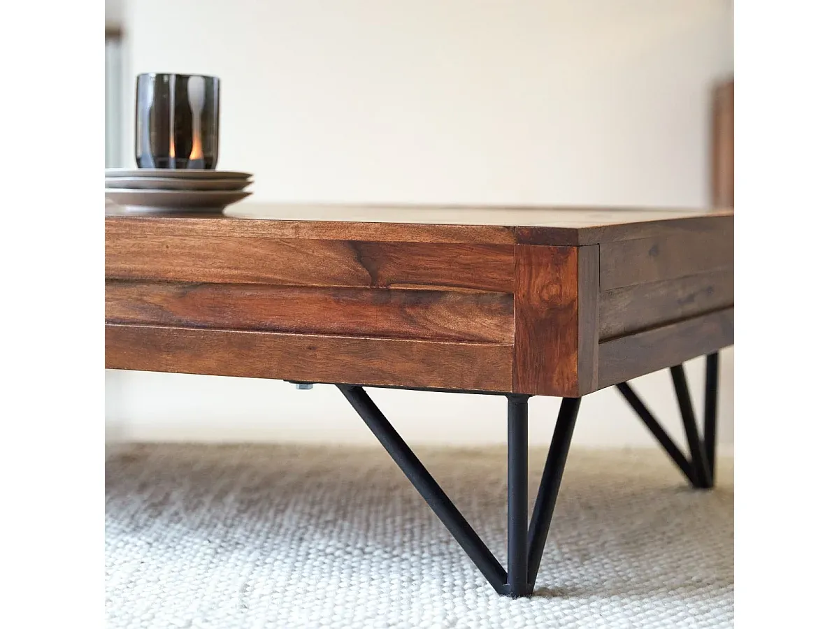 Eleganter Massivholz-Couchtisch aus Palisander-Velessaliving