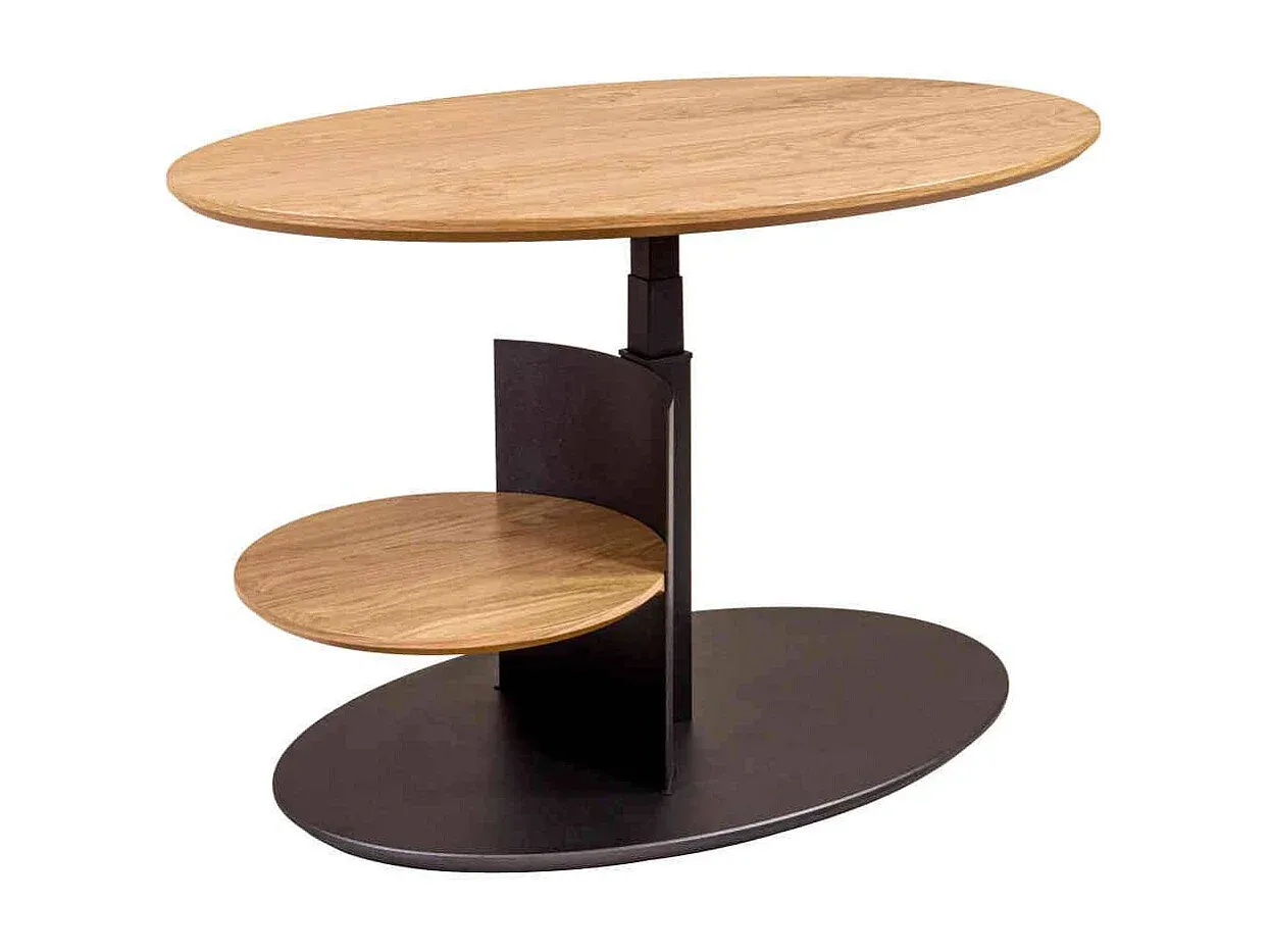 Höhenverstellbarer Couchtisch in Eichefarbe und Anthrazit-Velessaliving