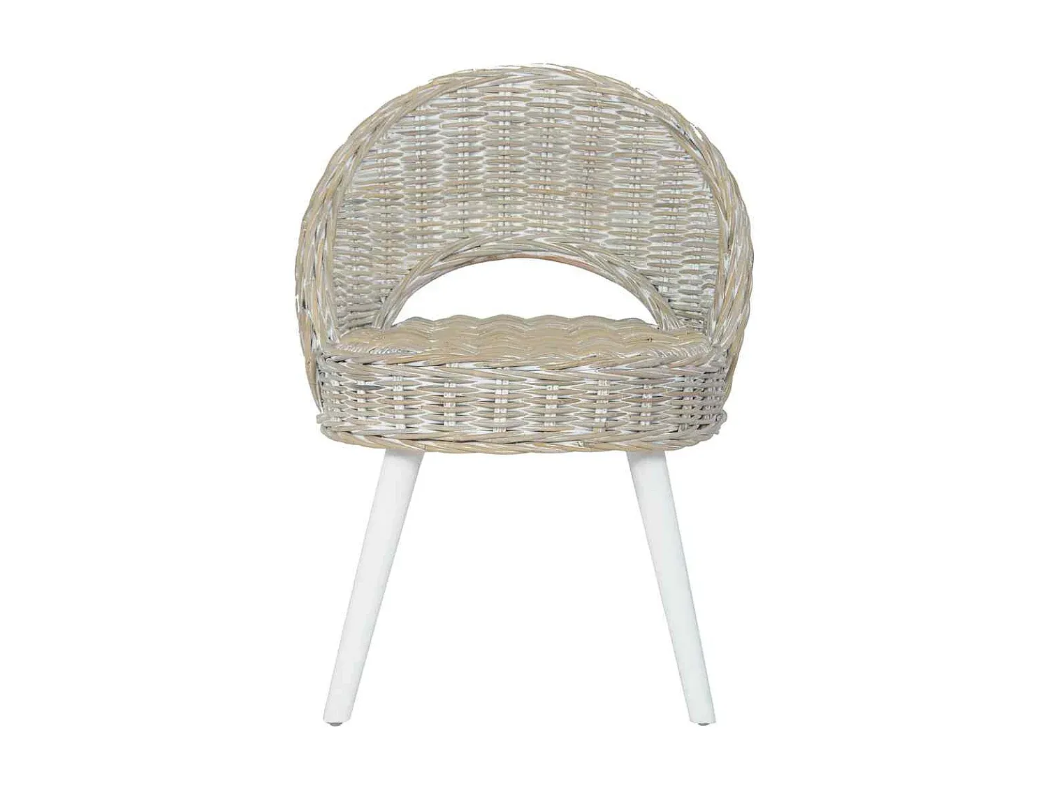 Komfortabler Rattan-Sessel in Weiß-Velessaliving