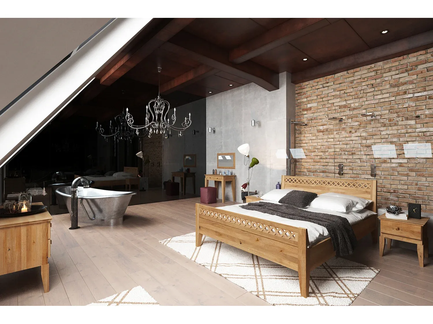 Massivholzbett 180x200 cm Kernbuche geölt-Velessaliving