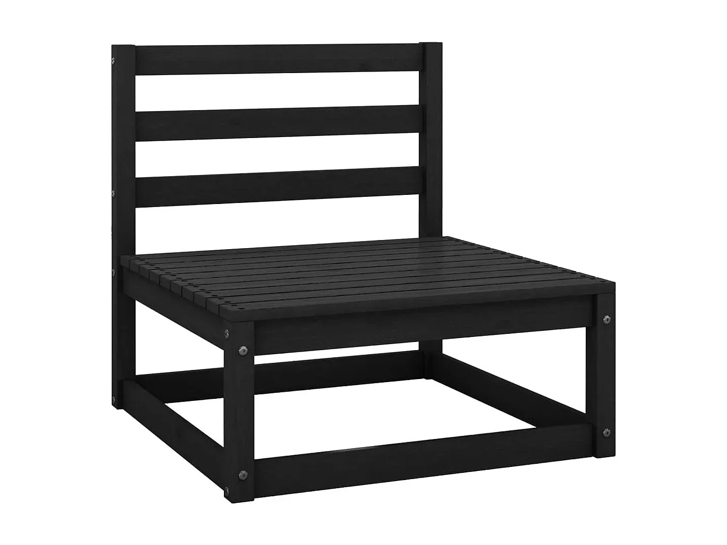 2-Sitzer Gartensofa aus Kiefernholz in Schwarz-Velessaliving