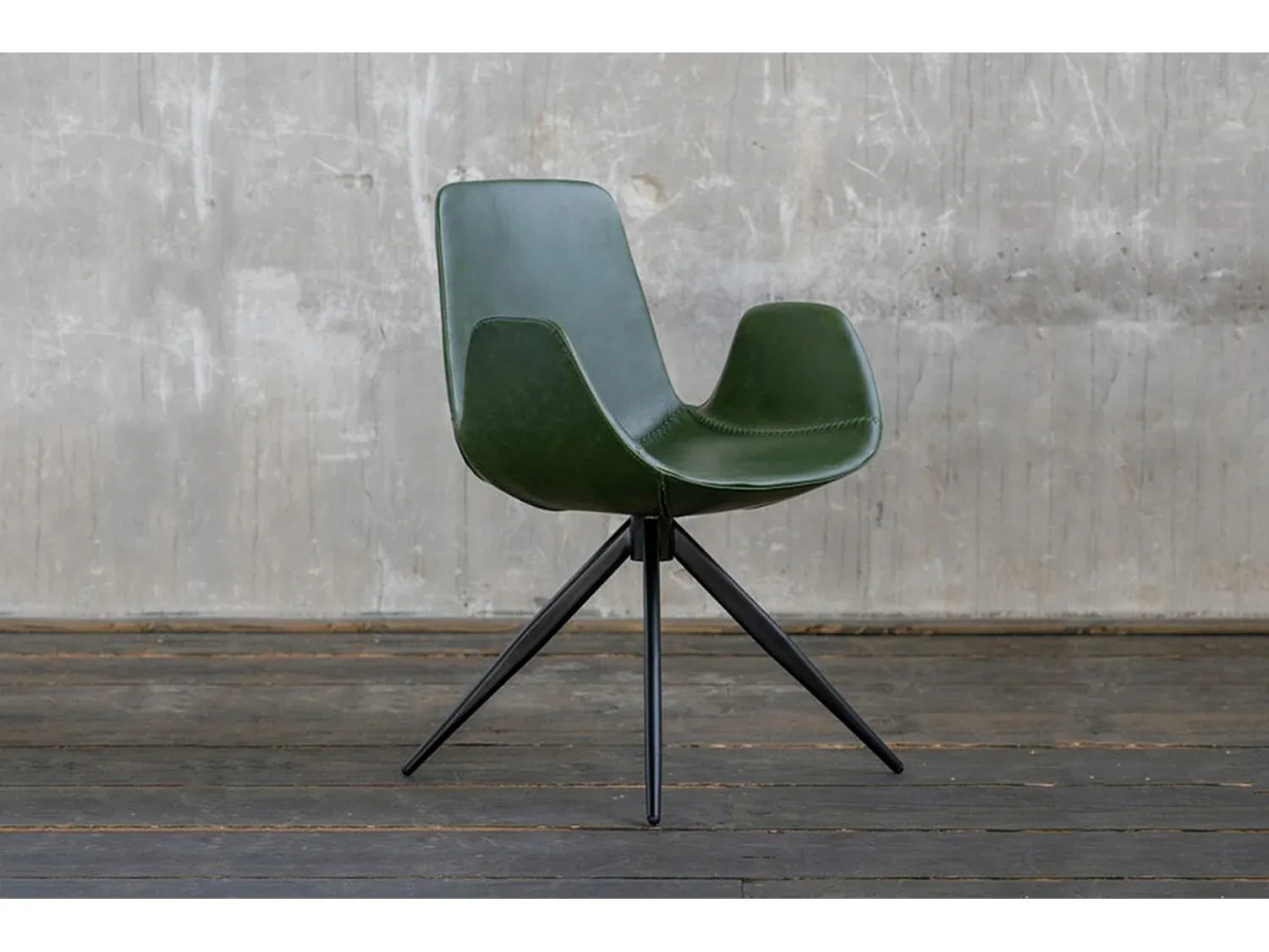 Ergonomischer Bürostuhl aus grünem Kunstleder-Velessaliving