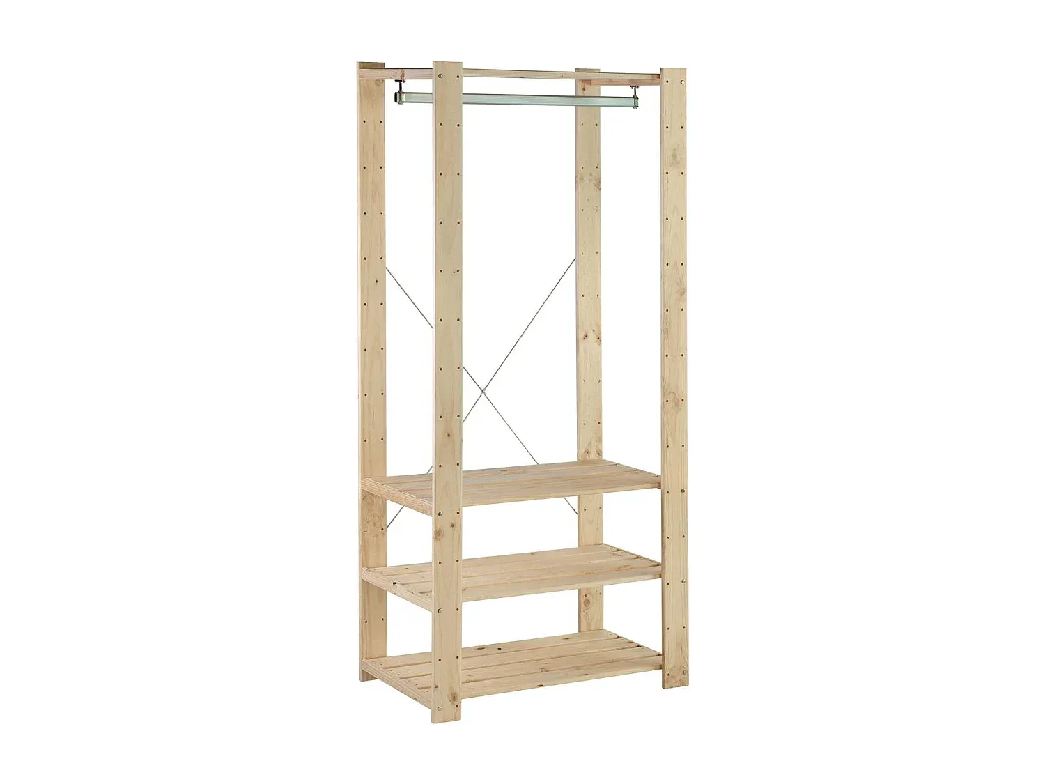 Massives Kiefernholz-Kleiderabteil im klassischen Design-Velessaliving