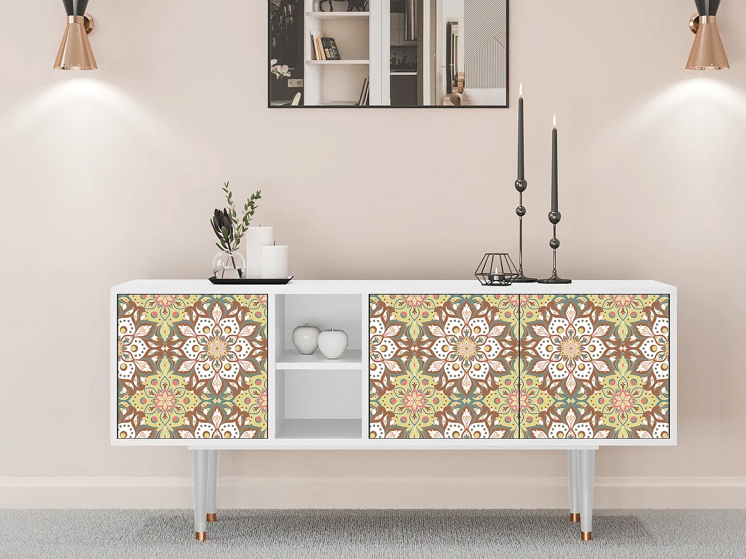 Moderner TV-Schrank in Weiß, 150x70x42 cm-Velessaliving