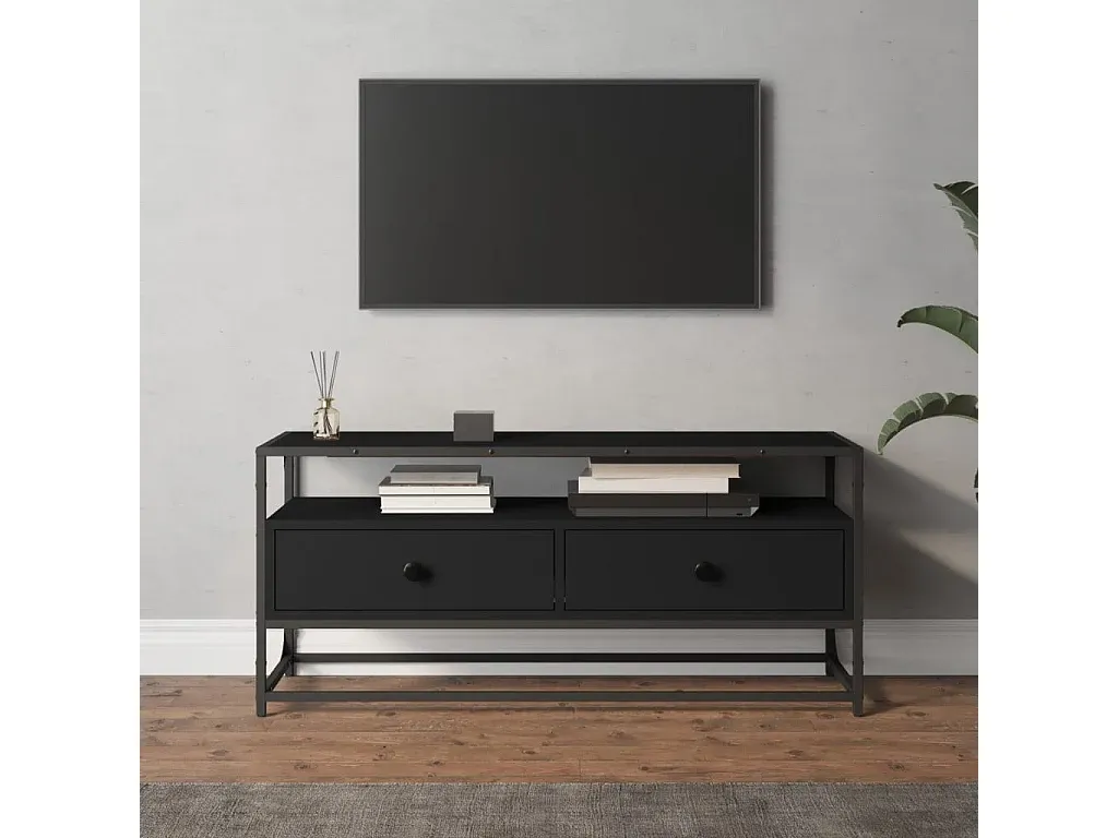 Moderner Fernsehtisch in Schwarz aus Holzwerkstoff-Velessaliving