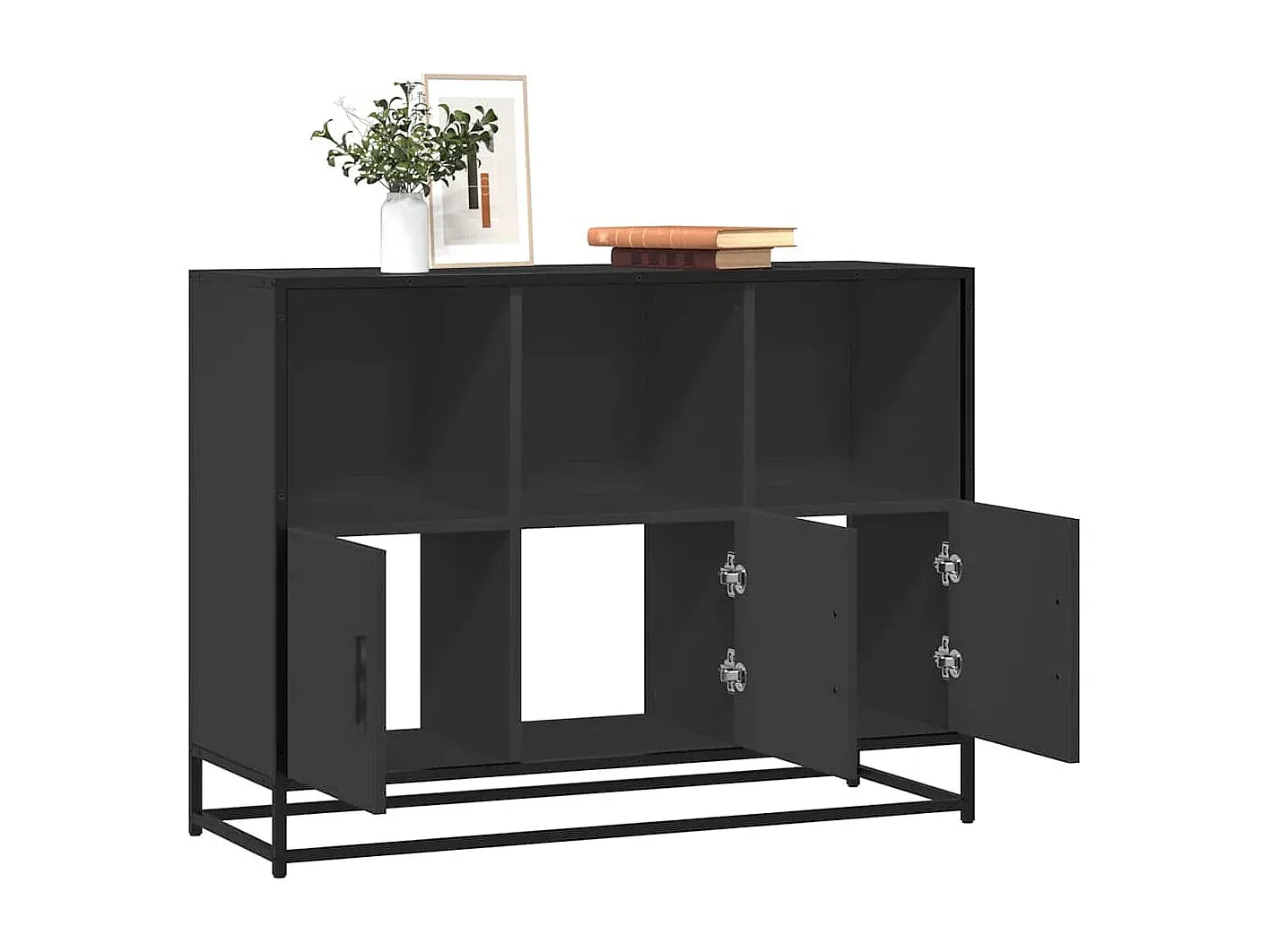 Moderne Sideboard in Schwarz mit Ablagefläche-Velessaliving