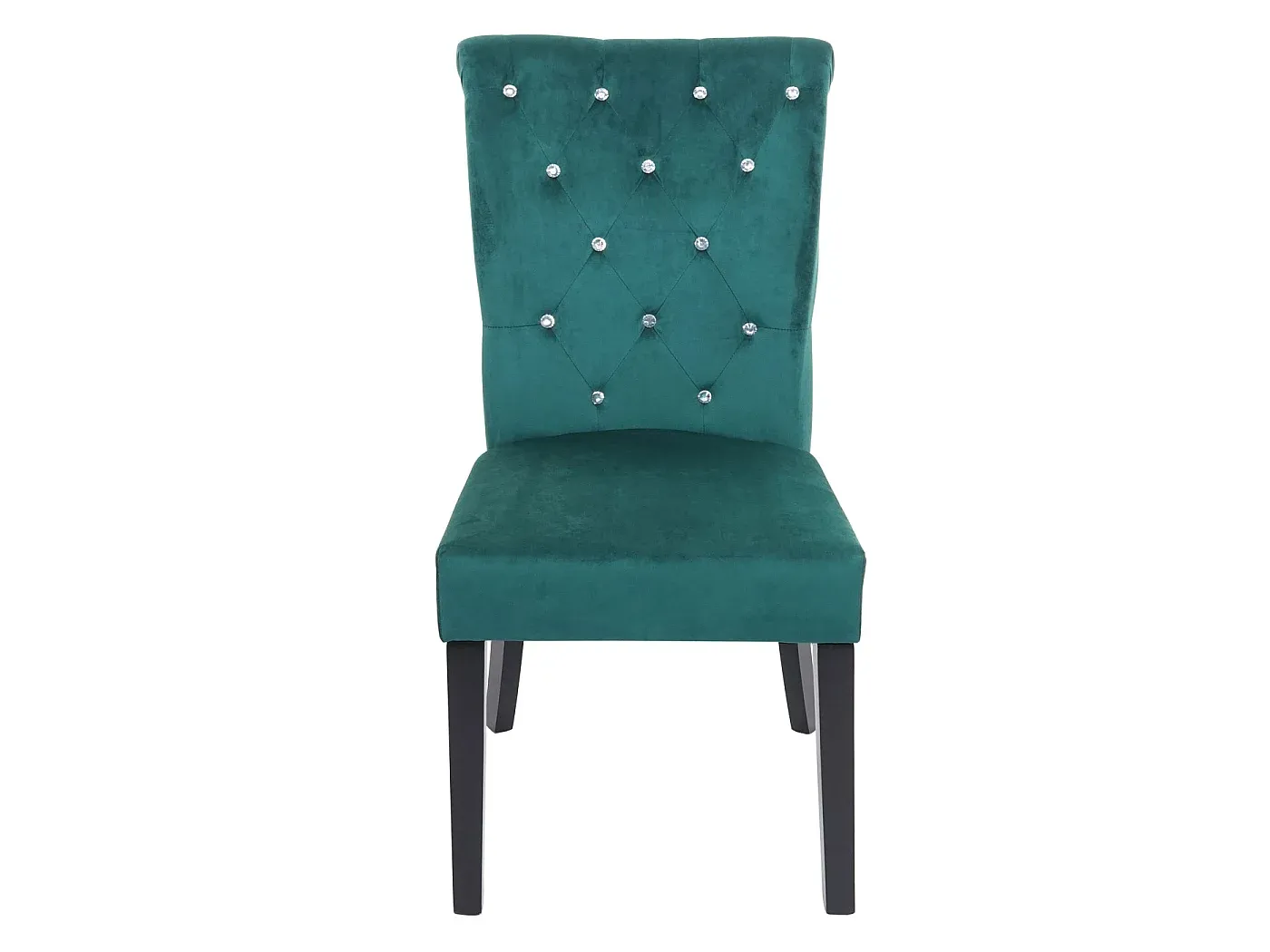 Moderner Esszimmerstuhl im 2er-Set, Dunkelgrün, mit schwarzen Beinen-Velessaliving