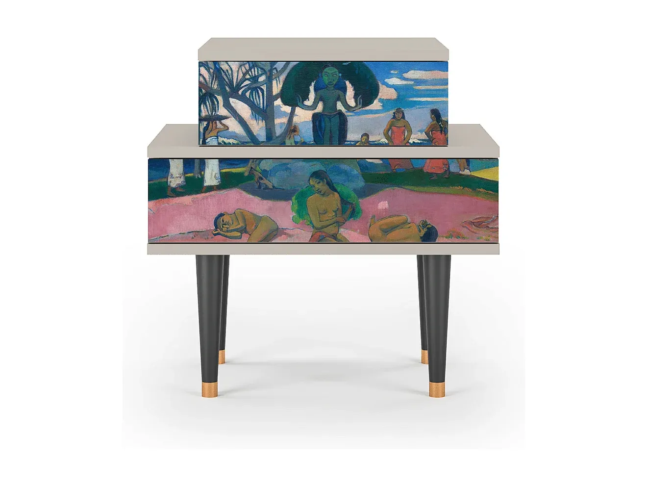 Moderner Nachttisch in Sandoptik, kompakte Größe-Velessaliving