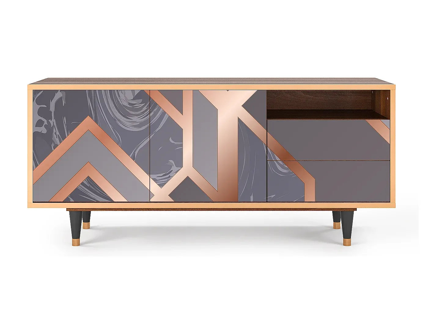 Moderner TV-Schrank mit Stauraum, Walnuss-Velessaliving