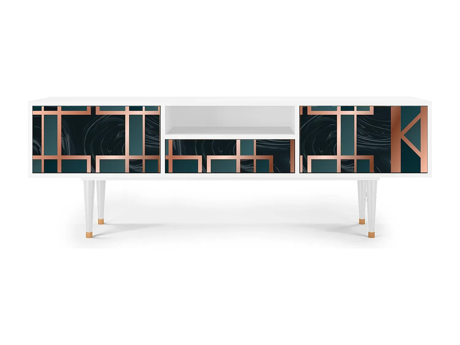 Moderner TV-Schrank, weiß, 170x59x41 cm-Velessaliving