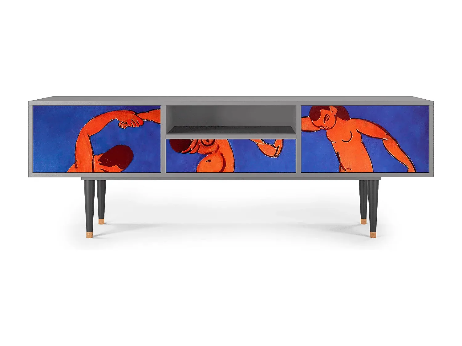 Moderner Fernsehtisch 170x59x41 cm, Grau-Velessaliving