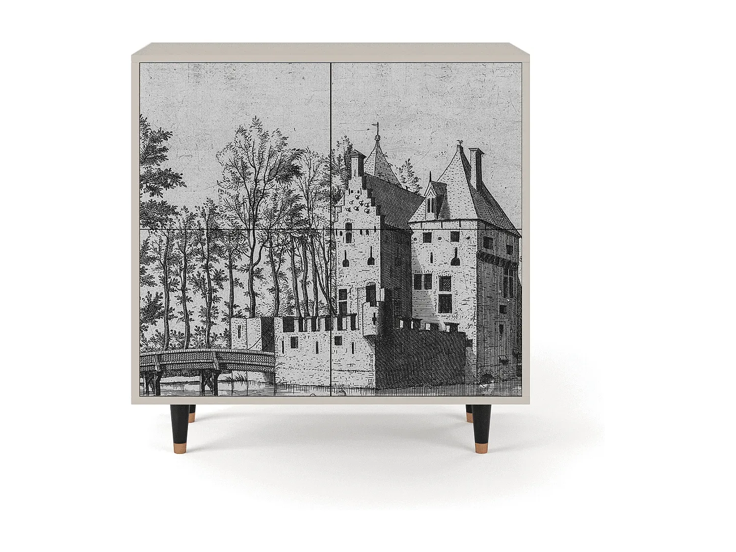 Elegantes Sideboard aus Holz mit Sandfarbenem Design-Velessaliving