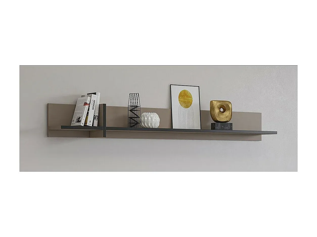 Beiges und Schwarzes Wandregal 180cm-Velessaliving