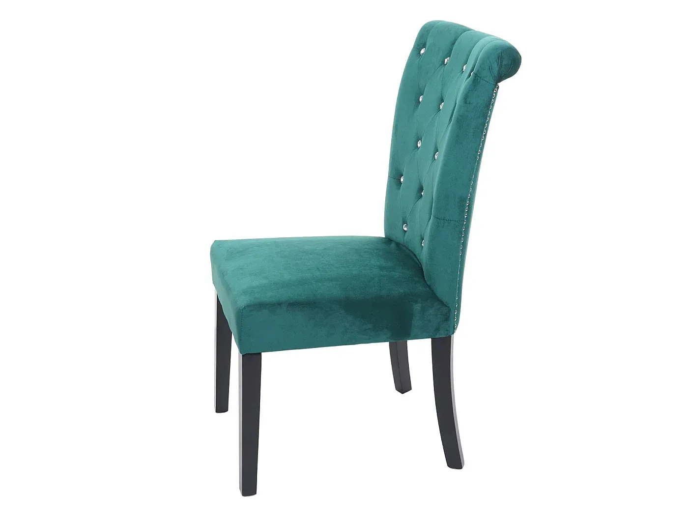 Moderner Esszimmerstuhl im 2er-Set, Dunkelgrün, mit schwarzen Beinen-Velessaliving