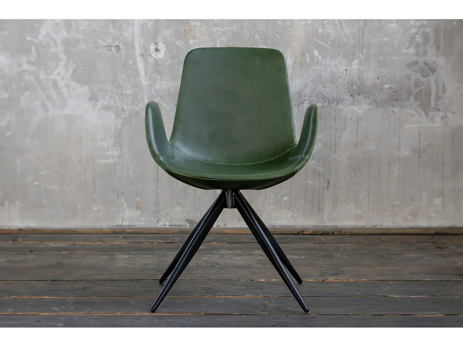 Ergonomischer Bürostuhl aus grünem Kunstleder-Velessaliving