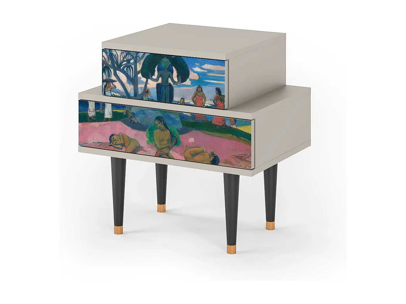 Moderner Nachttisch in Sandoptik, kompakte Größe-Velessaliving