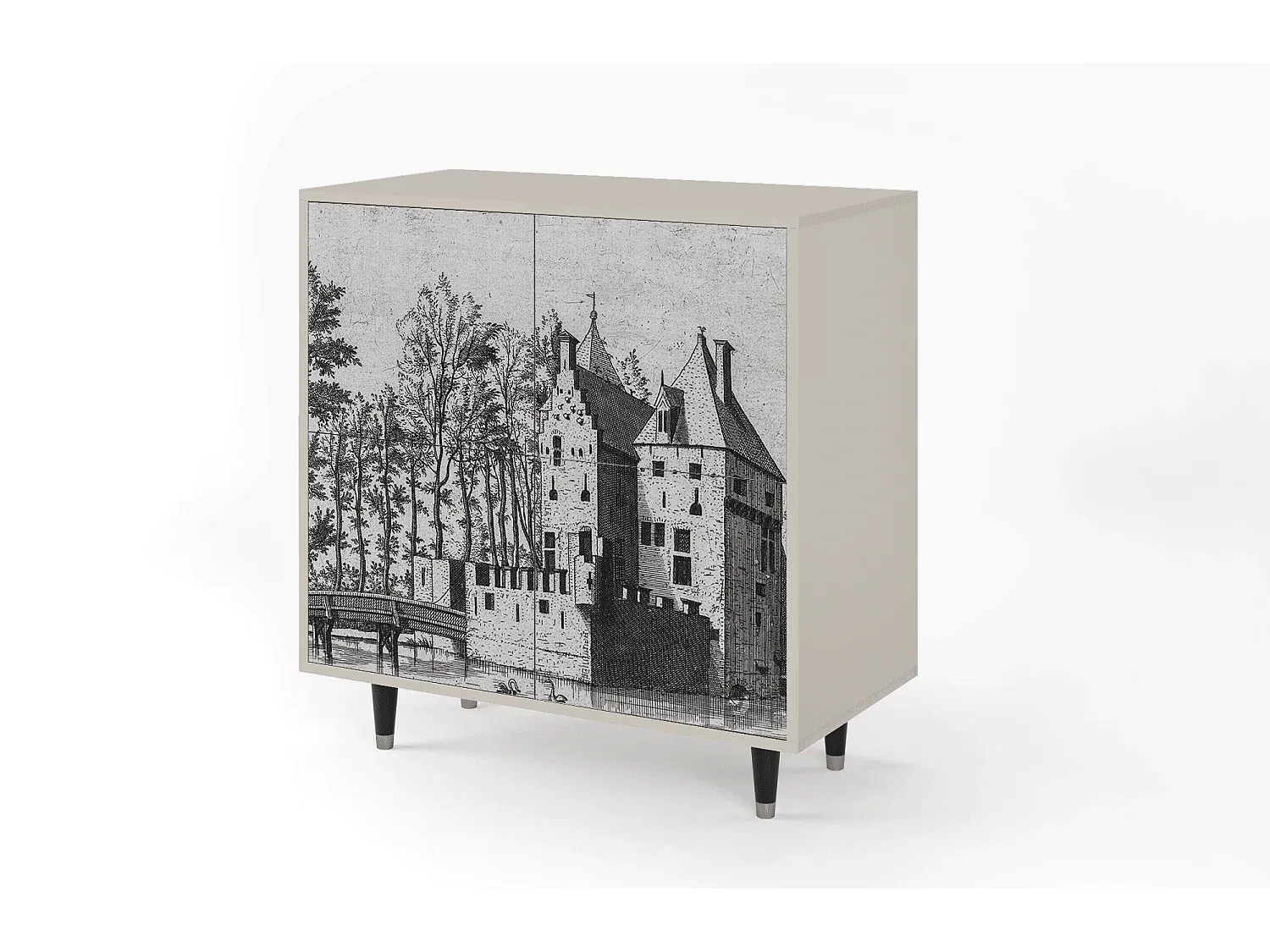 Elegantes Sideboard aus Holz mit Sandfarbenem Design-Velessaliving