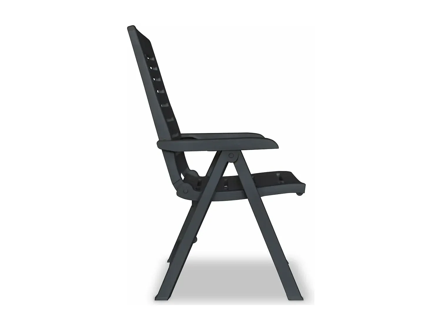 Kunststoff-Gartenstühle, Anthrazit, 2er Set, Verstellbar-Velessaliving