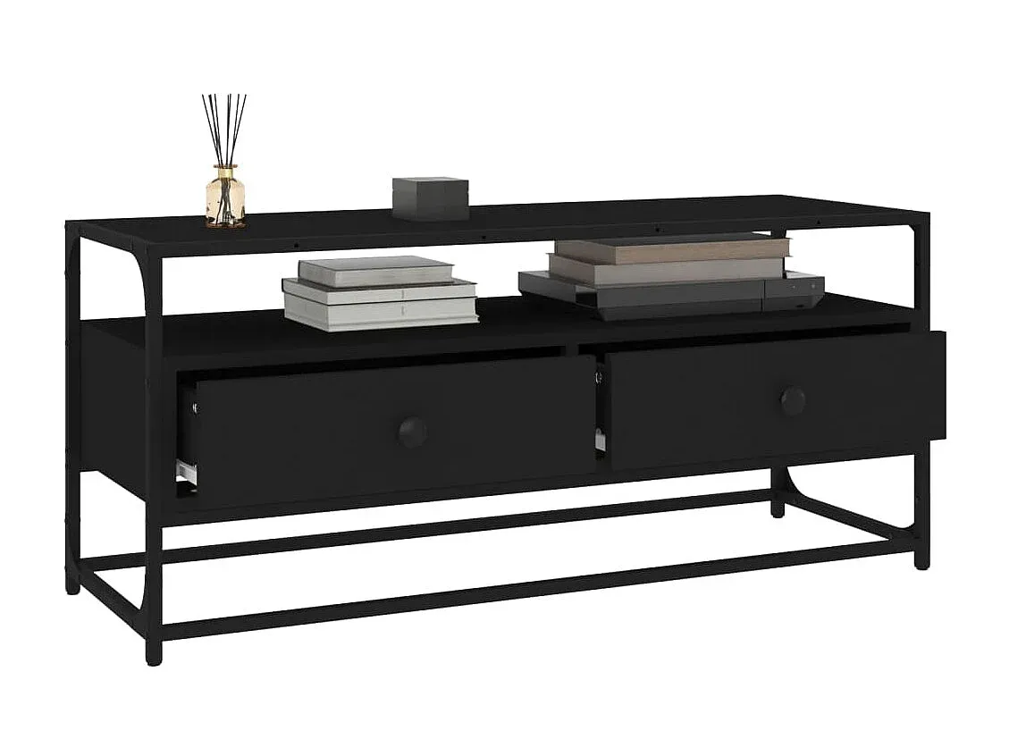 Moderner Fernsehtisch in Schwarz aus Holzwerkstoff-Velessaliving