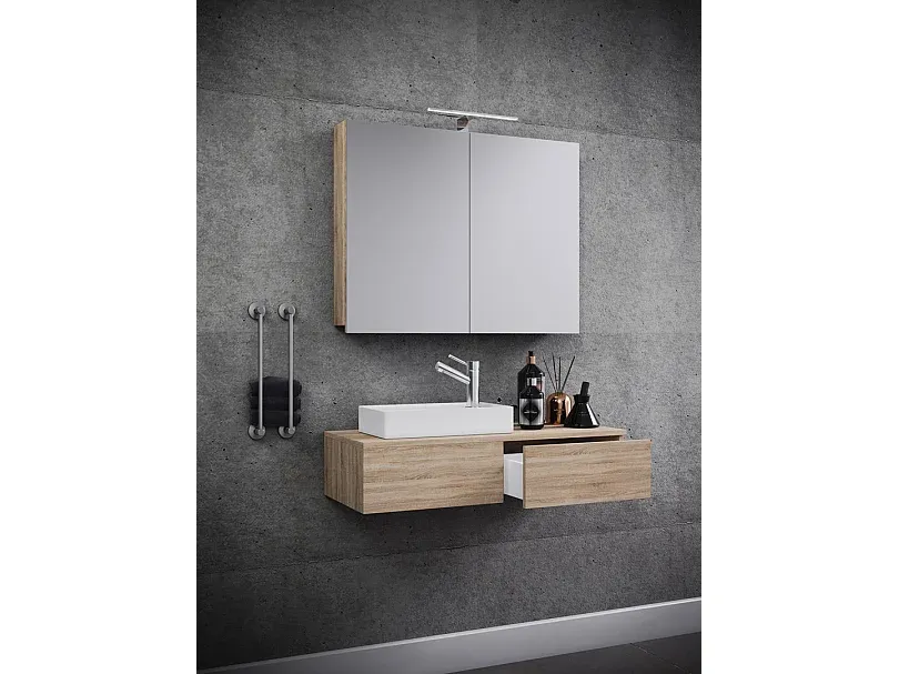 Badezimmerset mit Spiegelschrank Eiche Sonoma-Velessaliving