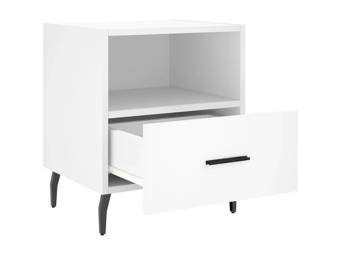 Nachttisch-Set: Modernes Design in Weiß, 40x35x47,5 cm-Velessaliving