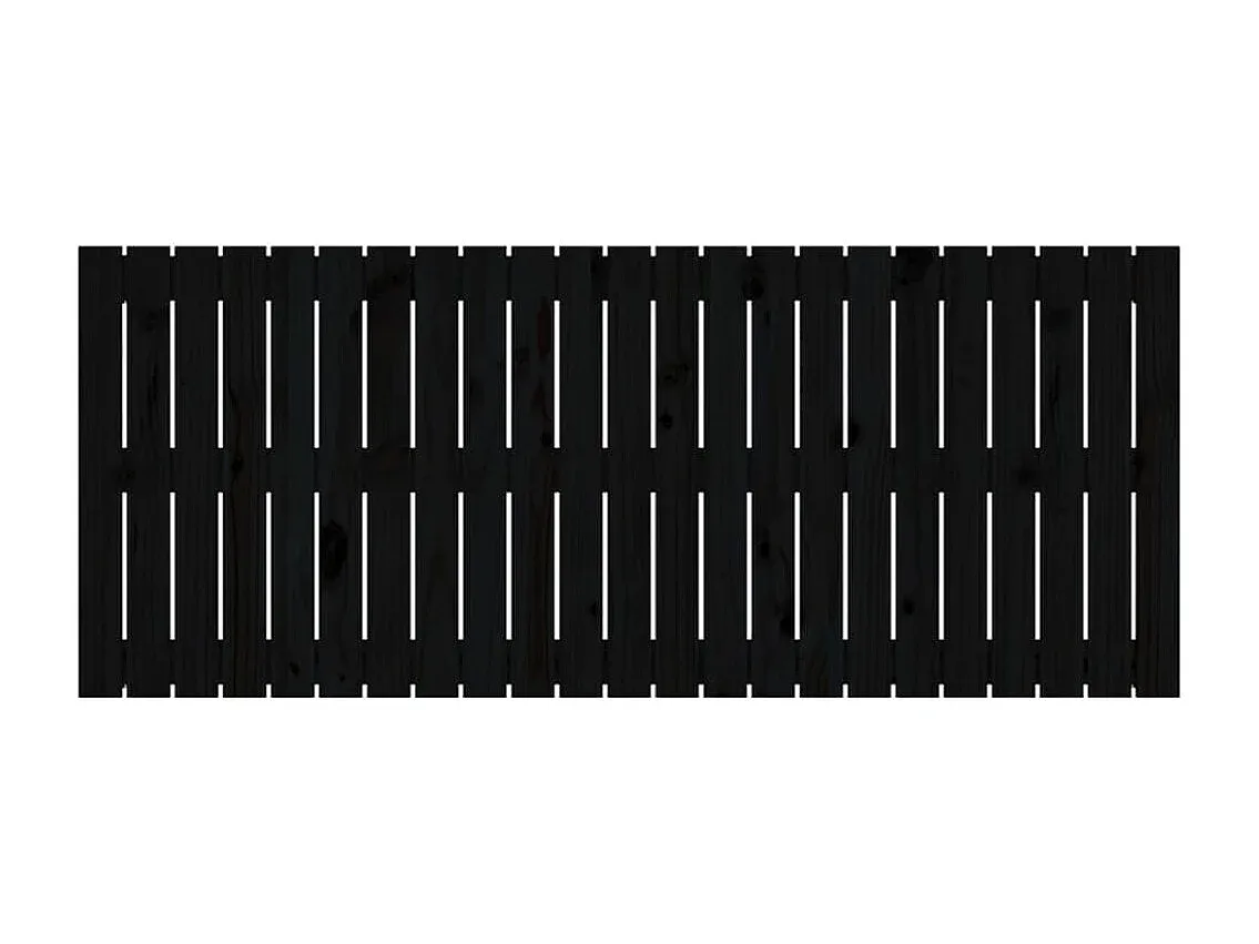 Schwarzes Kopfteil für Bett aus Kiefernholz 147x60 cm-Velessaliving