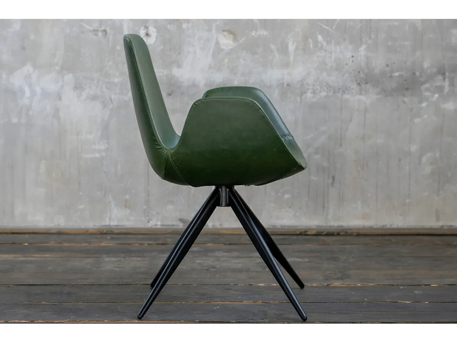 Ergonomischer Bürostuhl aus grünem Kunstleder-Velessaliving