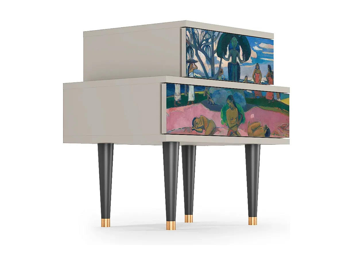 Moderner Nachttisch in Sandoptik, kompakte Größe-Velessaliving