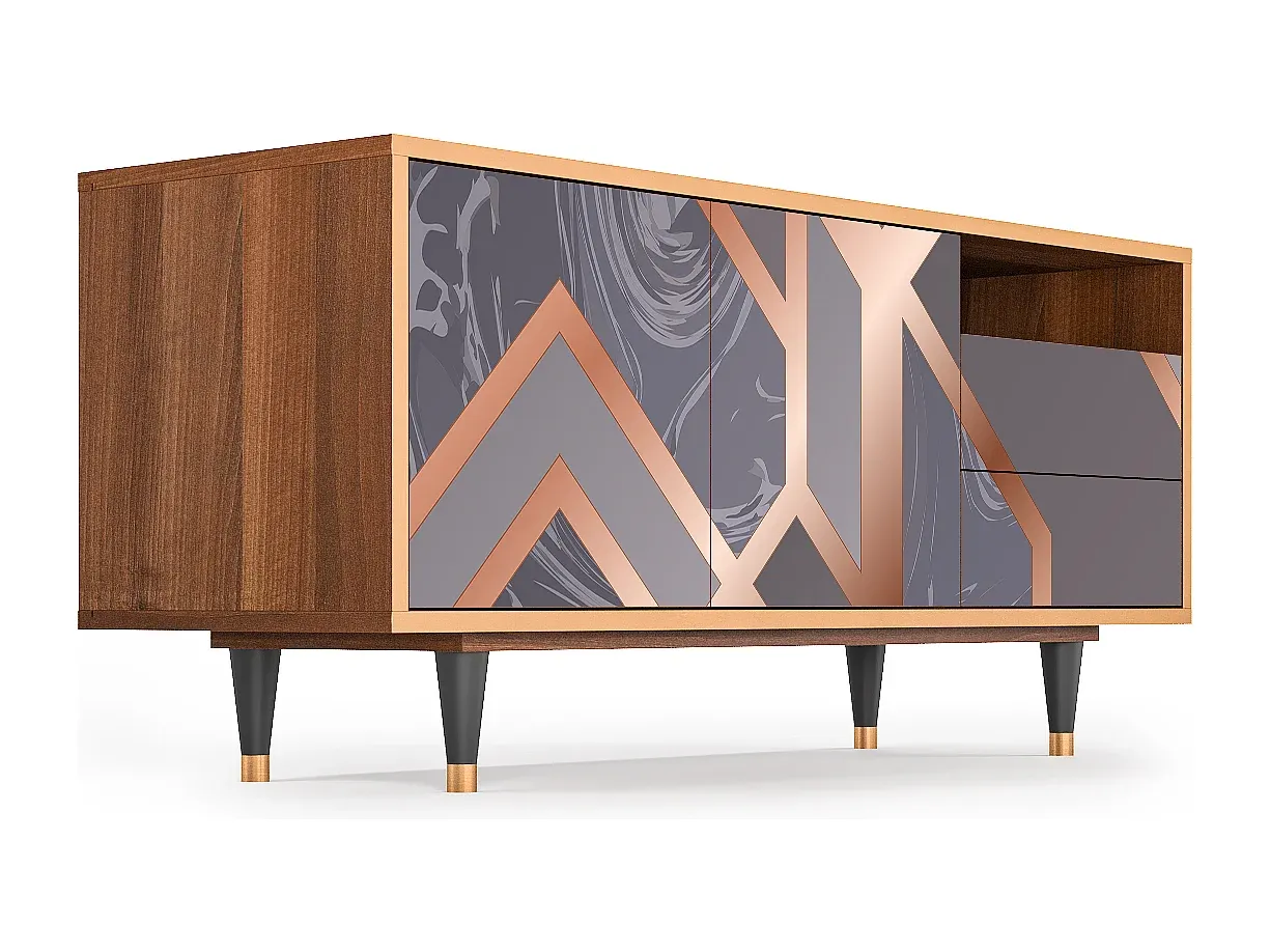 Moderner TV-Schrank mit Stauraum, Walnuss-Velessaliving