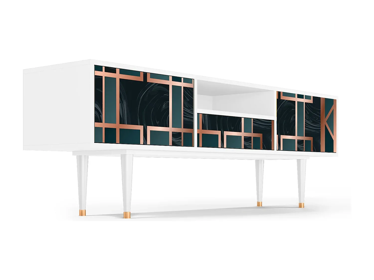 Moderner TV-Schrank, weiß, 170x59x41 cm-Velessaliving