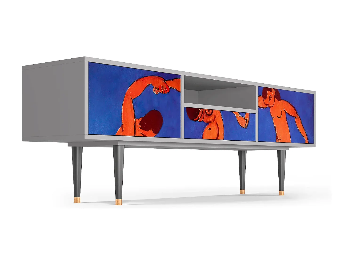 Moderner Fernsehtisch 170x59x41 cm, Grau-Velessaliving