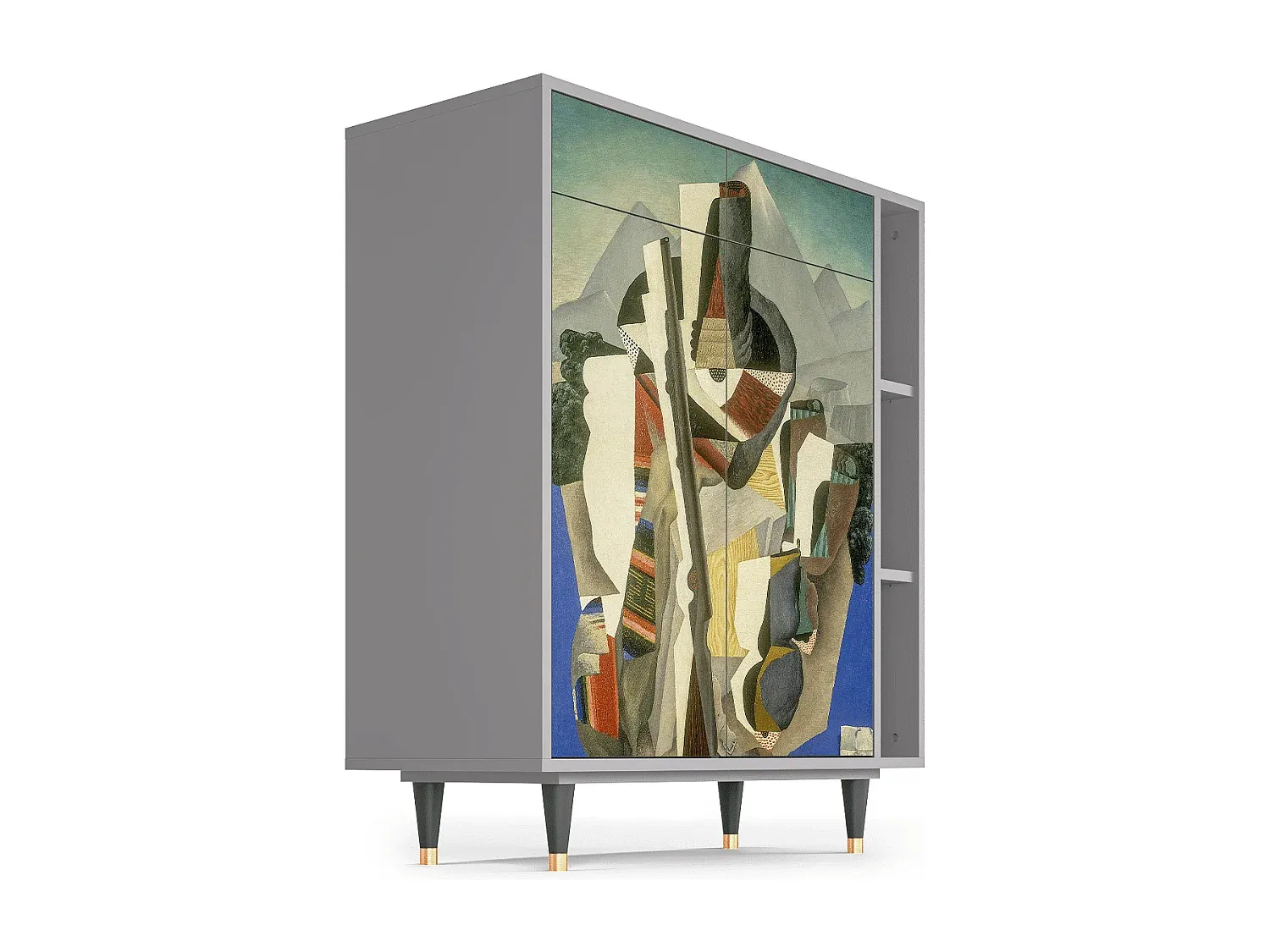 Modernes Sideboard mit Stauraum, Grau-Velessaliving