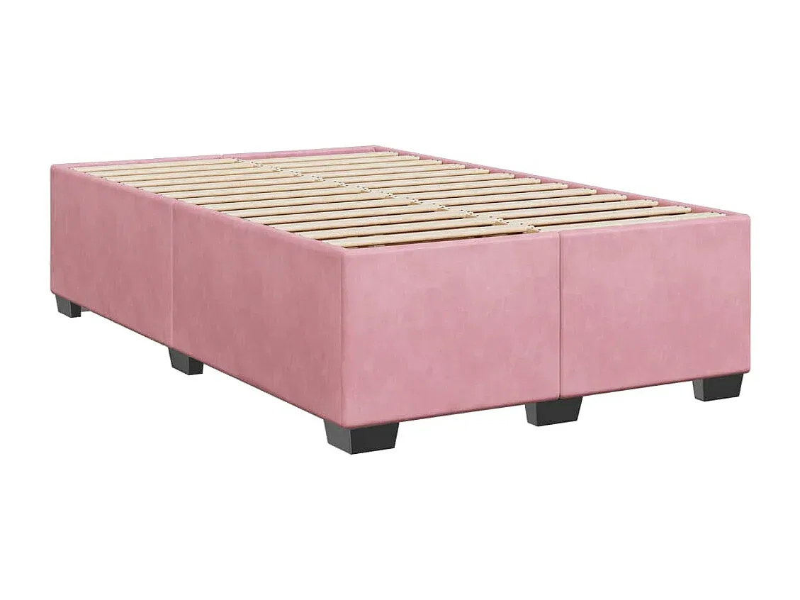 Elegantes Samt-Boxspringbett 120x200 cm in Rosa-Velessaliving