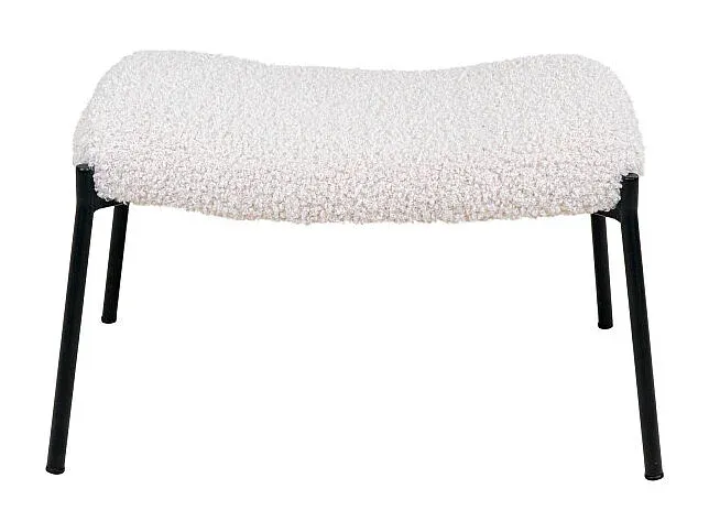 Weicher Hocker aus Kunstfell in Weiß-Velessaliving