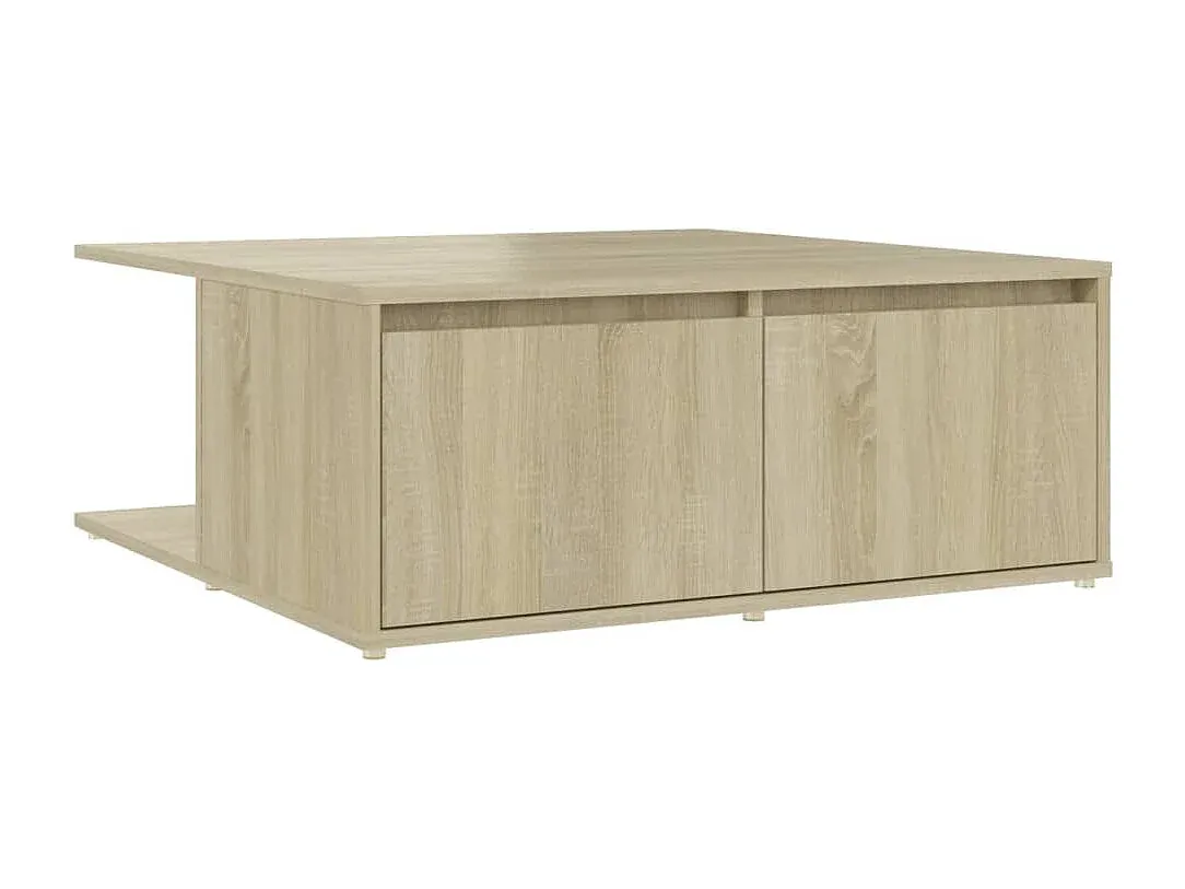 Moderner Couchtisch aus Holz in Sonoma-Eiche 80x80x31 cm-Velessaliving