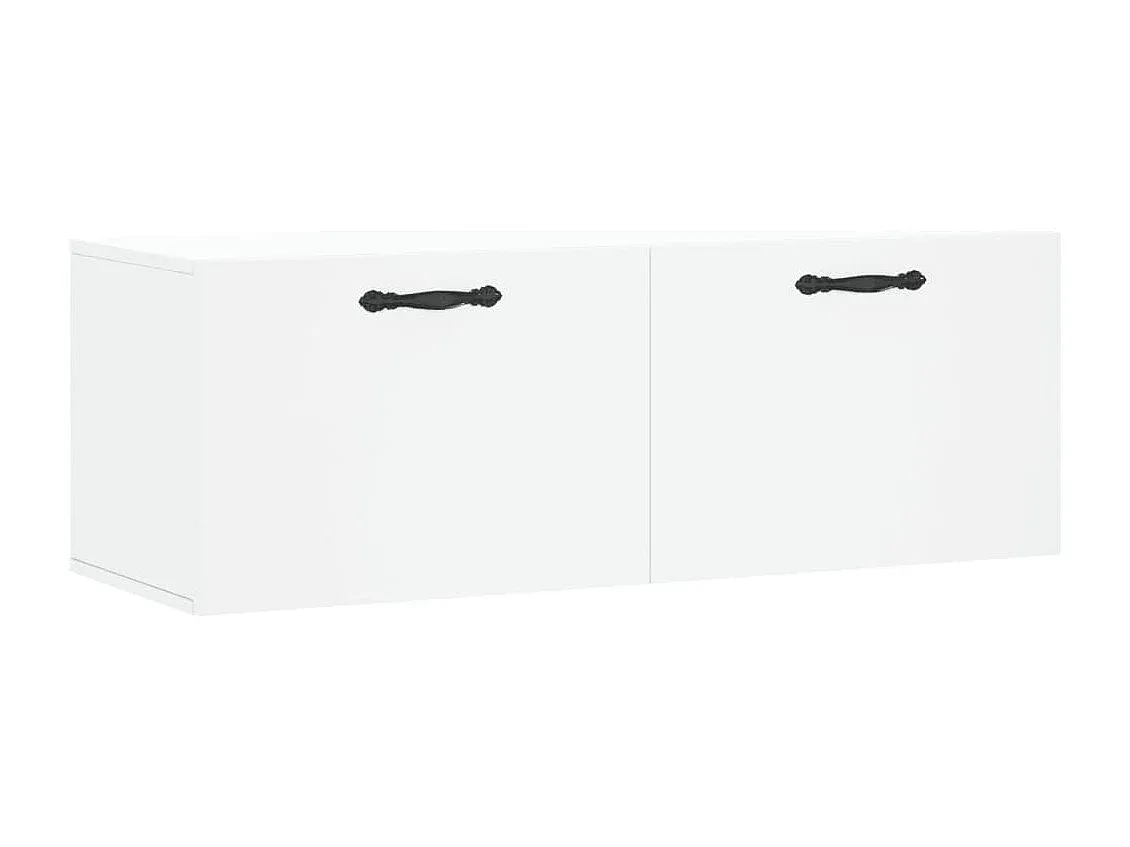 Weißer Wandhängeschrank aus Holzwerkstoff 100x36,5x35 cm-Velessaliving