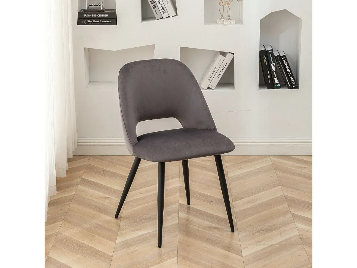 Esszimmerstühle Set aus Stoff mit Metallgestell-Velessaliving