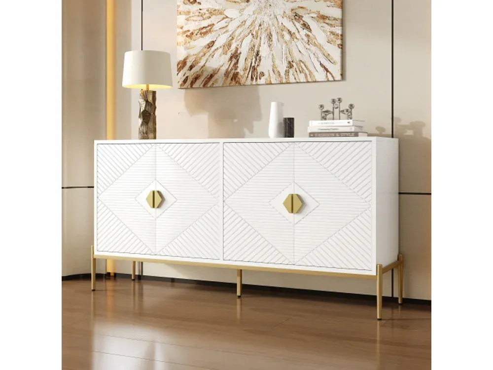 Zeitlose Anrichte für Wohn- und Esszimmer, 162 x 40 x 80 cm-Velessaliving