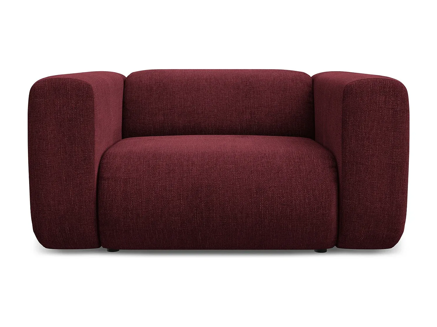 Komfortabler Sessel aus Chenille in Rotweinfarbe-Velessaliving