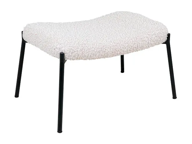 Weicher Hocker aus Kunstfell in Weiß-Velessaliving