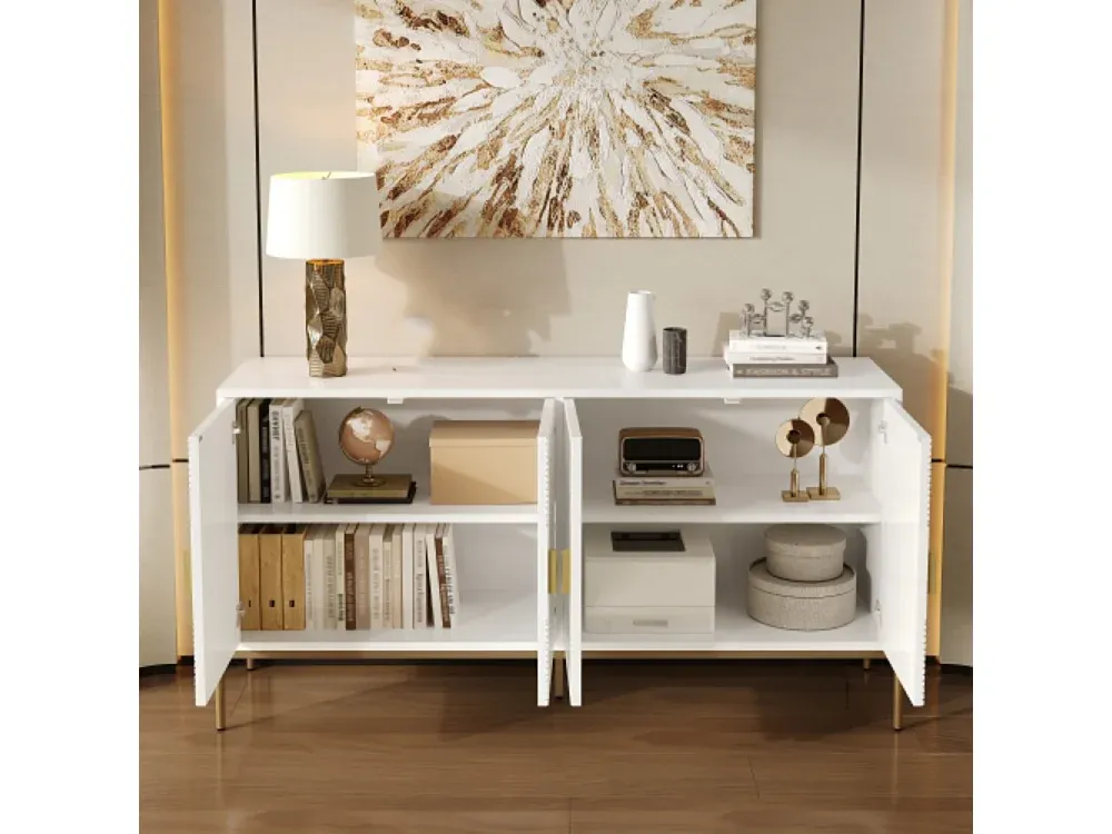 Zeitlose Anrichte für Wohn- und Esszimmer, 162 x 40 x 80 cm-Velessaliving