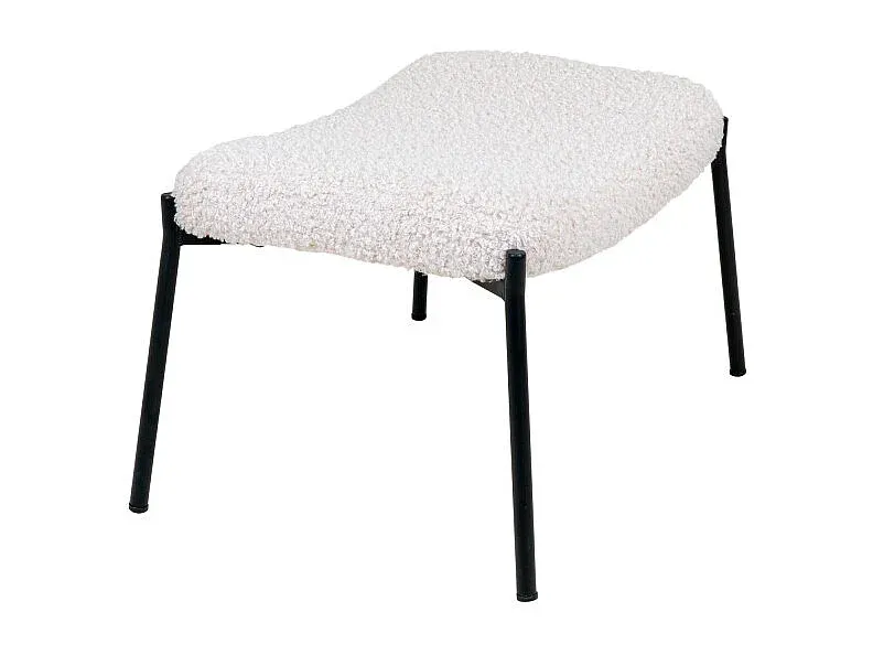 Weicher Hocker aus Kunstfell in Weiß-Velessaliving